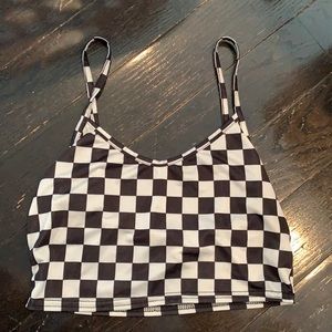 Checkered crop tank